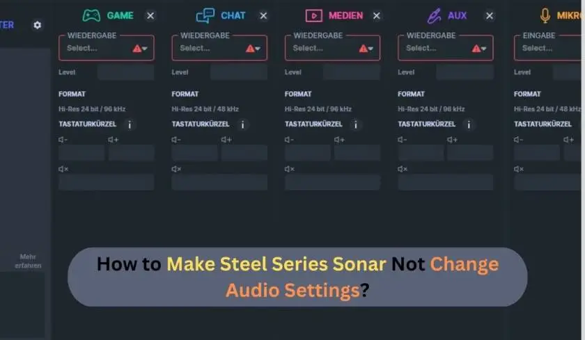 How to Make Steel Series Sonar Not Change Audio Settings?